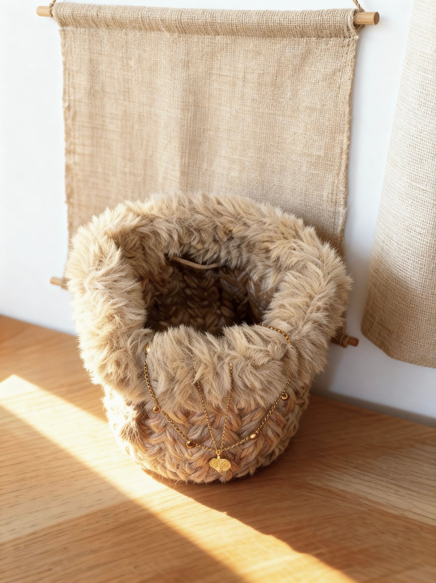 Handmade Crochet Drawstring Storage Bag