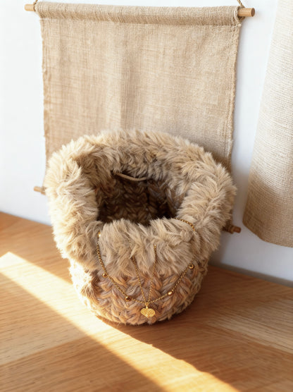 Handmade Crochet Drawstring Storage Bag