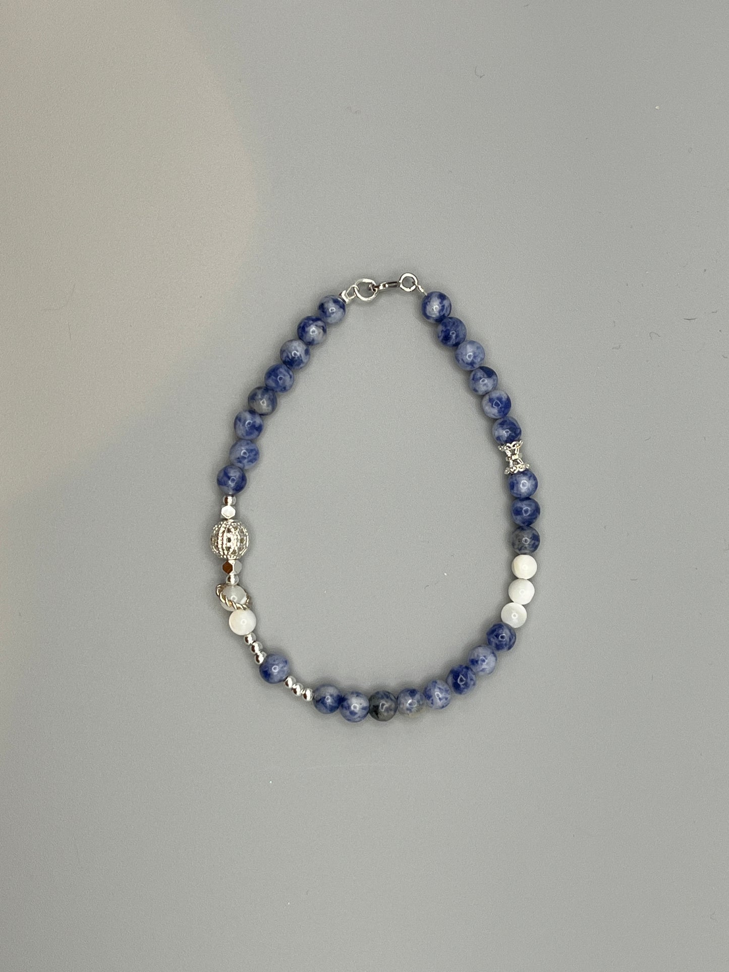 Sodalite Harmony Set – Hmong Batik Pendant Necklace & Bracelet